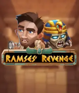 Explore the ancient world of Ramses' Revenge slot by Relax Gaming, highlighting a surprised explorer and a terrifying mummy amid an Egyptian tomb backdrop. This graphic portrays the excitement of ancient Egyptian myths, great for fans of Egyptian-themed slots, delivering a captivating escape. 